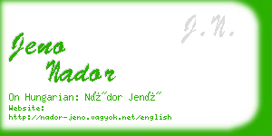 jeno nador business card